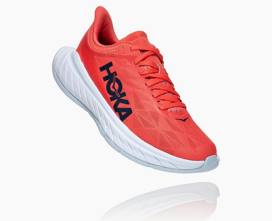 Hoka One One Running Shoes Womens Red/White - Carbon X 2 - 61840FTIG